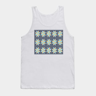 Retro Triangle Design in Blue and Yellow. Tank Top